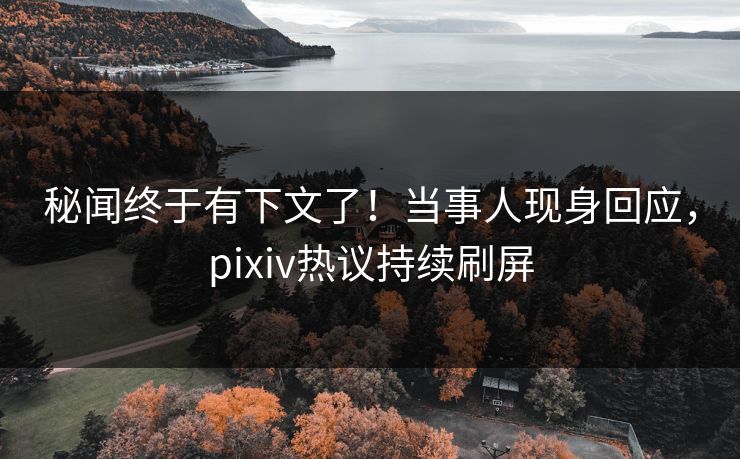 秘闻终于有下文了！当事人现身回应，pixiv热议持续刷屏