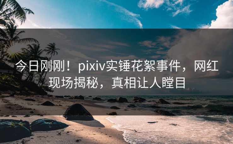 今日刚刚！pixiv实锤花絮事件，网红现场揭秘，真相让人瞠目