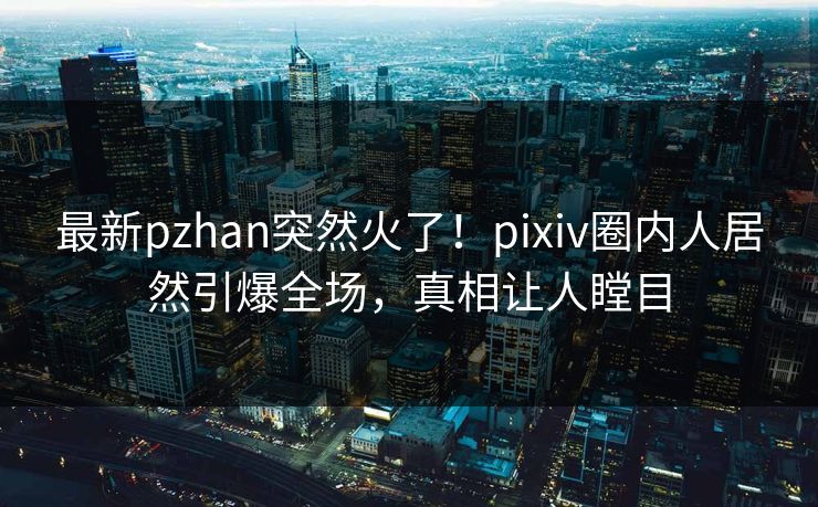 最新pzhan突然火了！pixiv圈内人居然引爆全场，真相让人瞠目