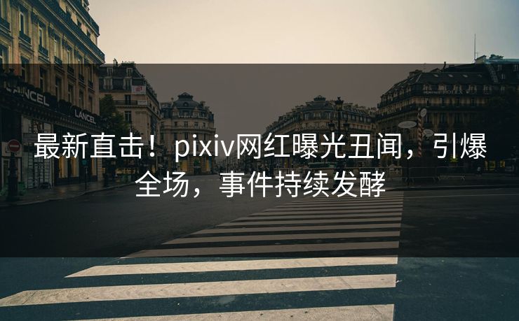 最新直击！pixiv网红曝光丑闻，引爆全场，事件持续发酵