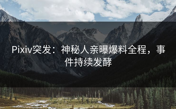 Pixiv突发：神秘人亲曝爆料全程，事件持续发酵