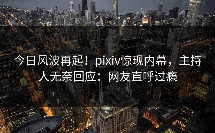 今日风波再起！pixiv惊现内幕，主持人无奈回应：网友直呼过瘾