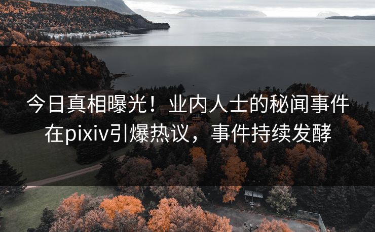 今日真相曝光！业内人士的秘闻事件在pixiv引爆热议，事件持续发酵