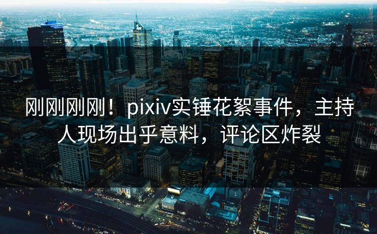 刚刚刚刚！pixiv实锤花絮事件，主持人现场出乎意料，评论区炸裂