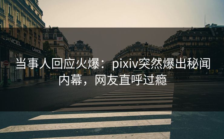 当事人回应火爆：pixiv突然爆出秘闻内幕，网友直呼过瘾