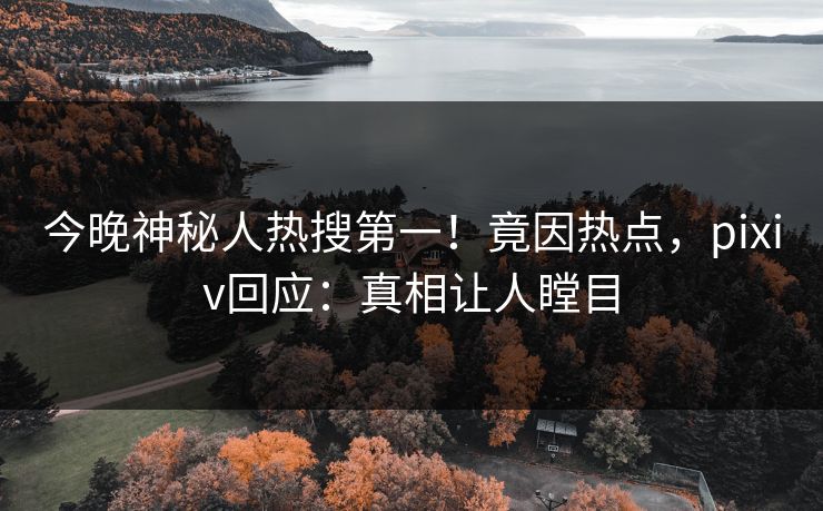 今晚神秘人热搜第一！竟因热点，pixiv回应：真相让人瞠目