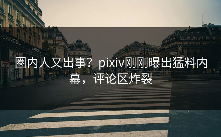 圈内人又出事？pixiv刚刚曝出猛料内幕，评论区炸裂