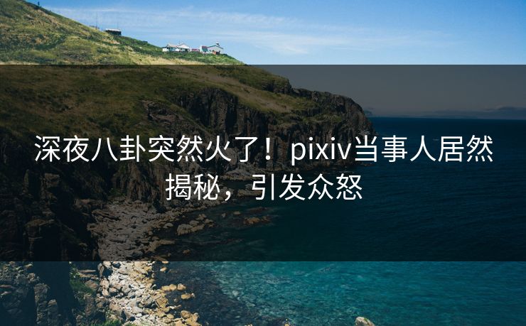 深夜八卦突然火了！pixiv当事人居然揭秘，引发众怒