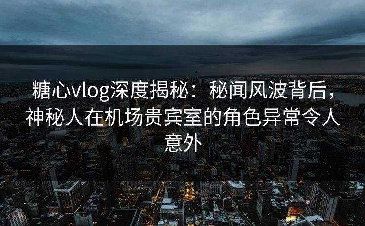 糖心vlog深度揭秘：秘闻风波背后，神秘人在机场贵宾室的角色异常令人意外