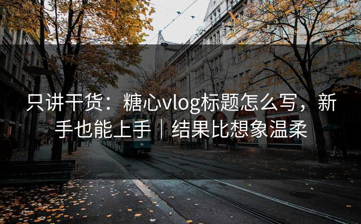 只讲干货：糖心vlog标题怎么写，新手也能上手｜结果比想象温柔